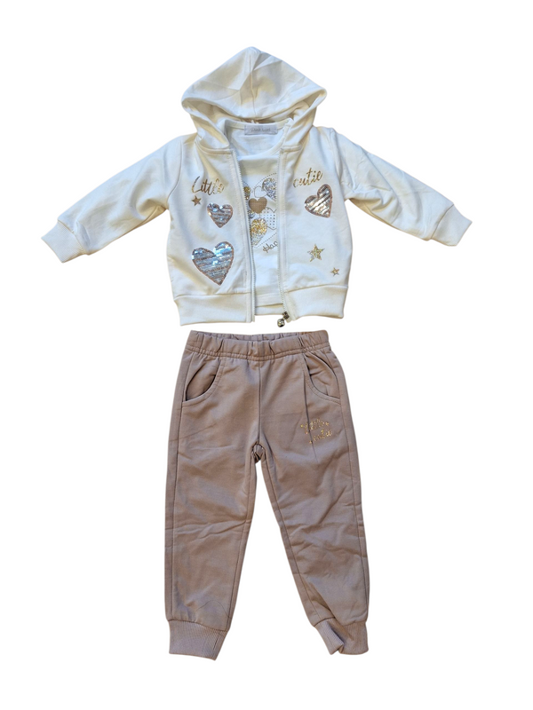 Tuta 3pz.con cuoricini