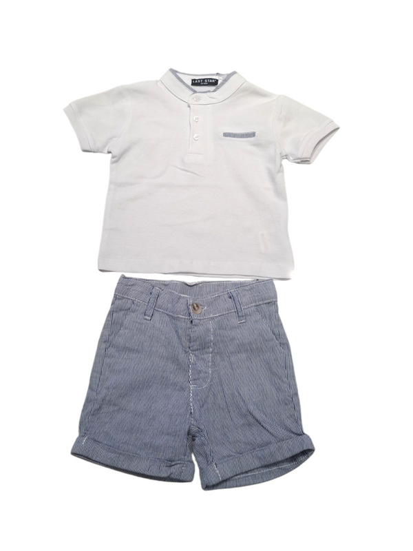 Completo con short rigato