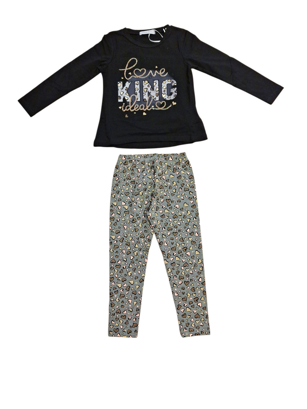 Completo con leggings cuoricini