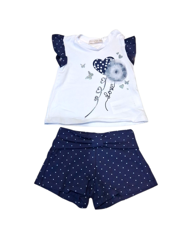 Completo con canotta e short a pois