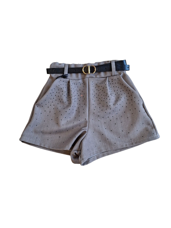 Shorts in Tessuto con Brillantini