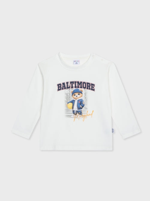 T-shirt stampa orso basket
