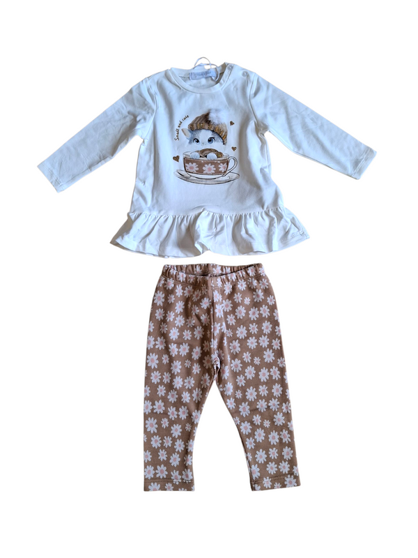 Completo con leggings a fiori