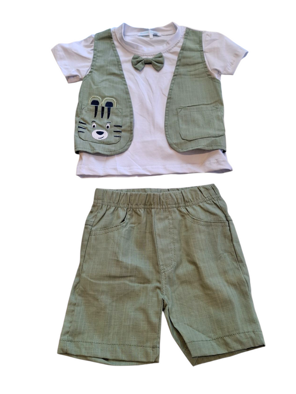 Completo con finto gilet