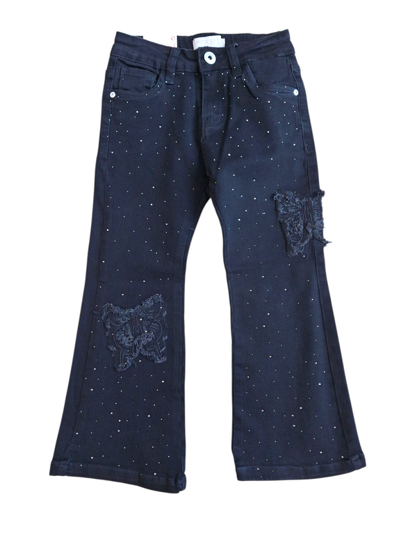Jeans a Zampa con Brillantini