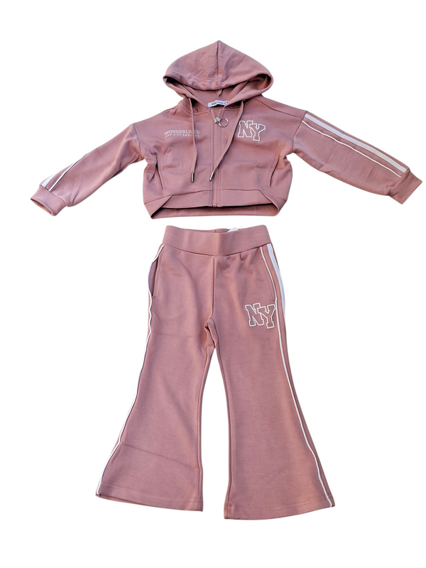 Tuta con Felpa e Pantalone a Zampa Bambina