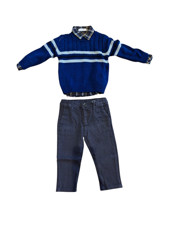 Completo 3pz.con camicia scozzese