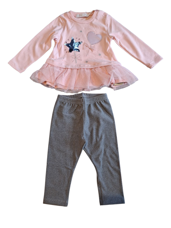 Completo con balza in tulle