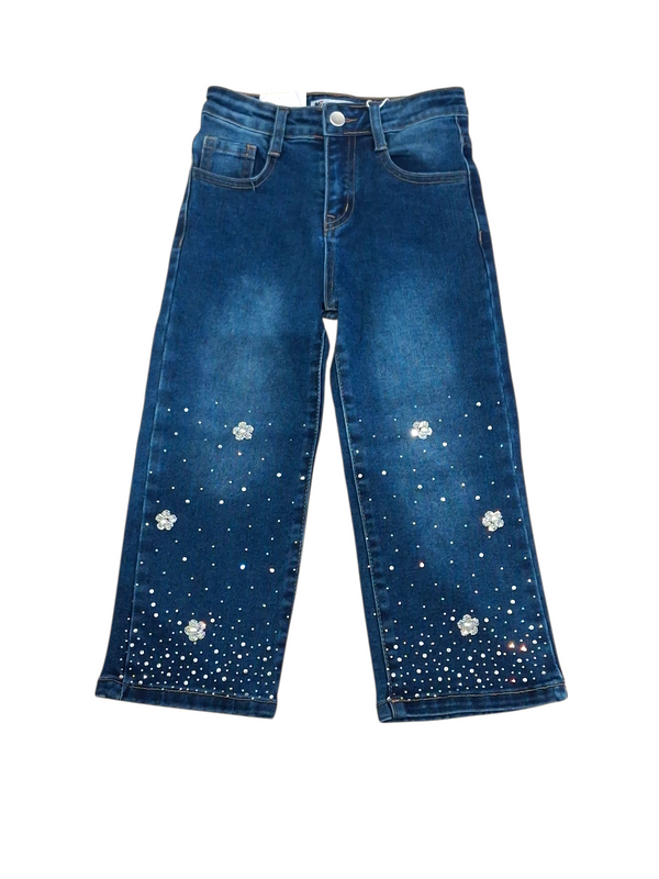 Jeans a Palazzo con Brillantini