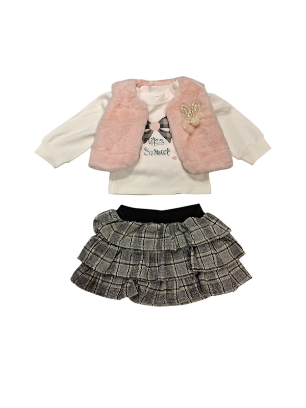 Completo con gilet di pelliccetta