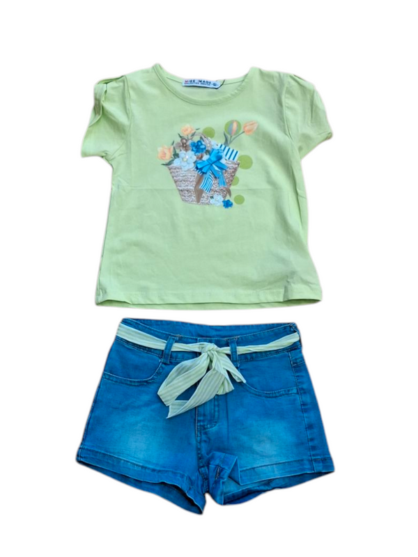 Completo T-shirt+Shorts di Jeans