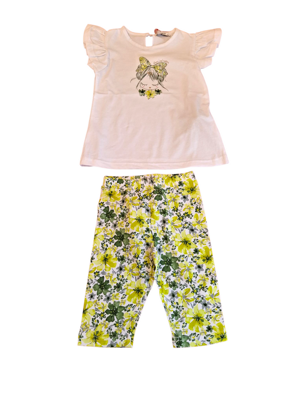 Completo 2 pezzi con leggings pescatore a fantasia