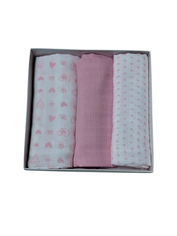 Set 3 quadrati di garza cotone